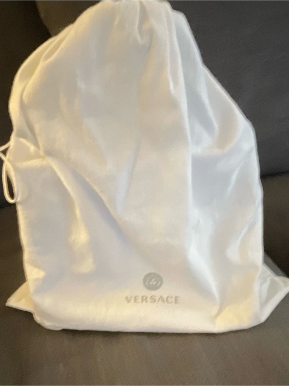 Versace Cream Canvas Tote with Black Handles and Gold Medusa - Picture 5 of 5